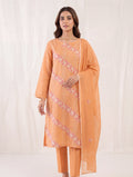 Apricot Bloom Embroidered Kota Doria Kurta Set with Dupatta